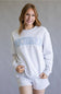 Michigan Gingham Crewneck for Women in Gray/Blue
