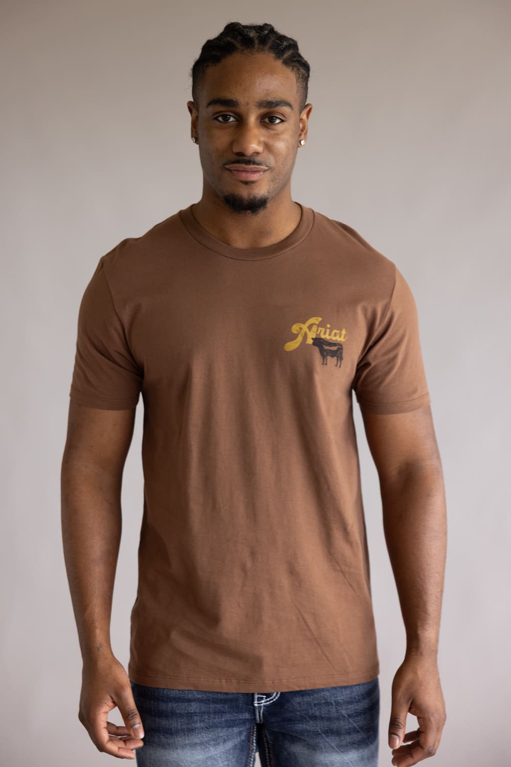 Ariat BBQ Smoke T-Shirt for Men in Soft Silt