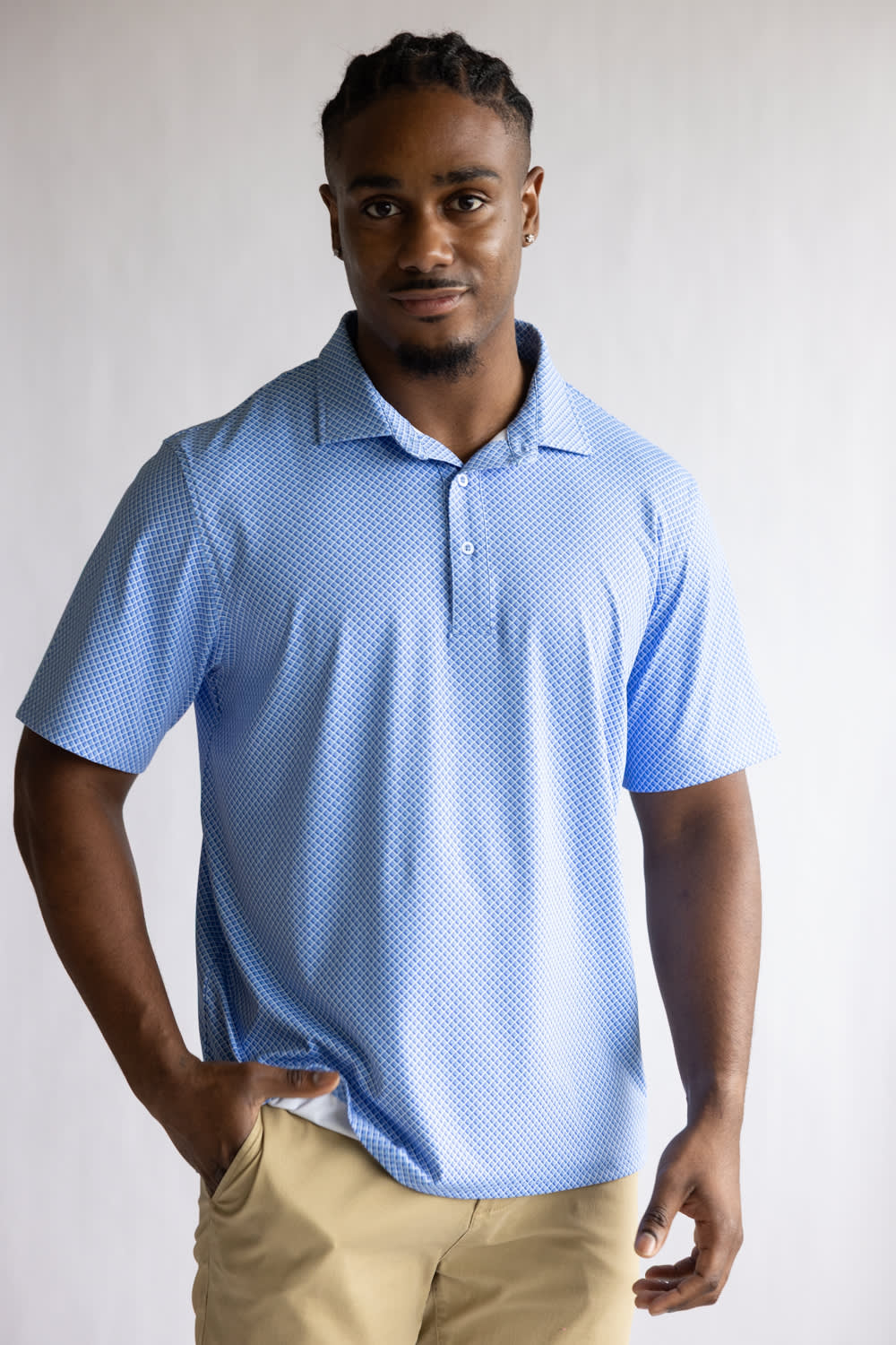 1897 Legends Geometric Polo for Men in Blue.