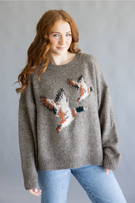 Bailey Rose Flying Duck Knit Sweater for Women in Mocha