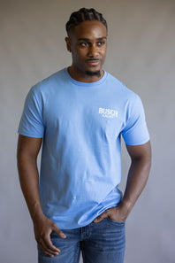 Busch Light Pack Leader T-Shirt for Men in Baby Blue