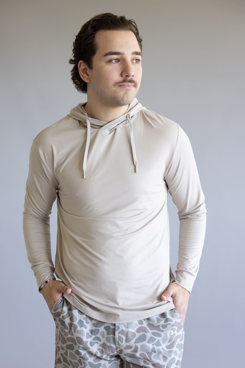 Burlebo Performance Hoodie for Men in Sandstone
