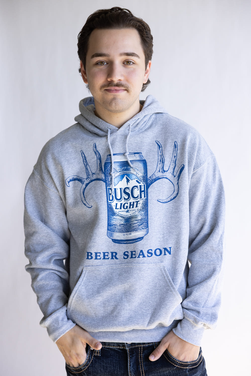 Busch Beer Season Graphic Sweatshirt for Men in Heather Grey