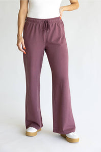 Be Cool Cotton Terry Straight Leg Pants for Women in Raisin