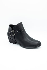 Berness Kashvi Buckle Booties for Women in Black