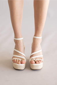 Berness Ralphine Toe Ring Espadrille Wedges for Women in White