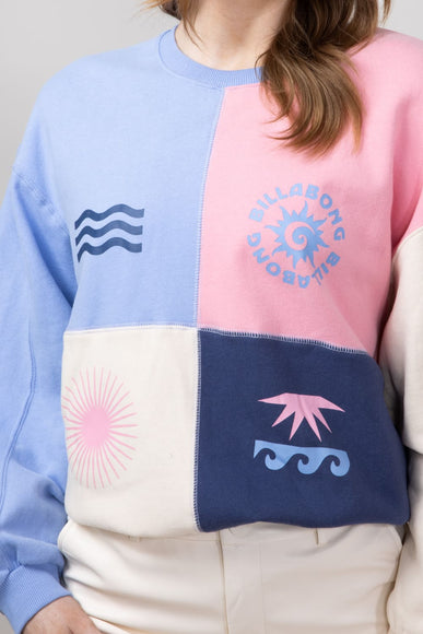 Billabong Later Days Kendall Crewneck for Women in Dusty Rose
