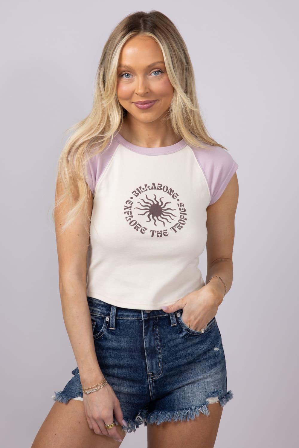 Billabong Paradise Raglan Knit T-Shirt for Women in Cream