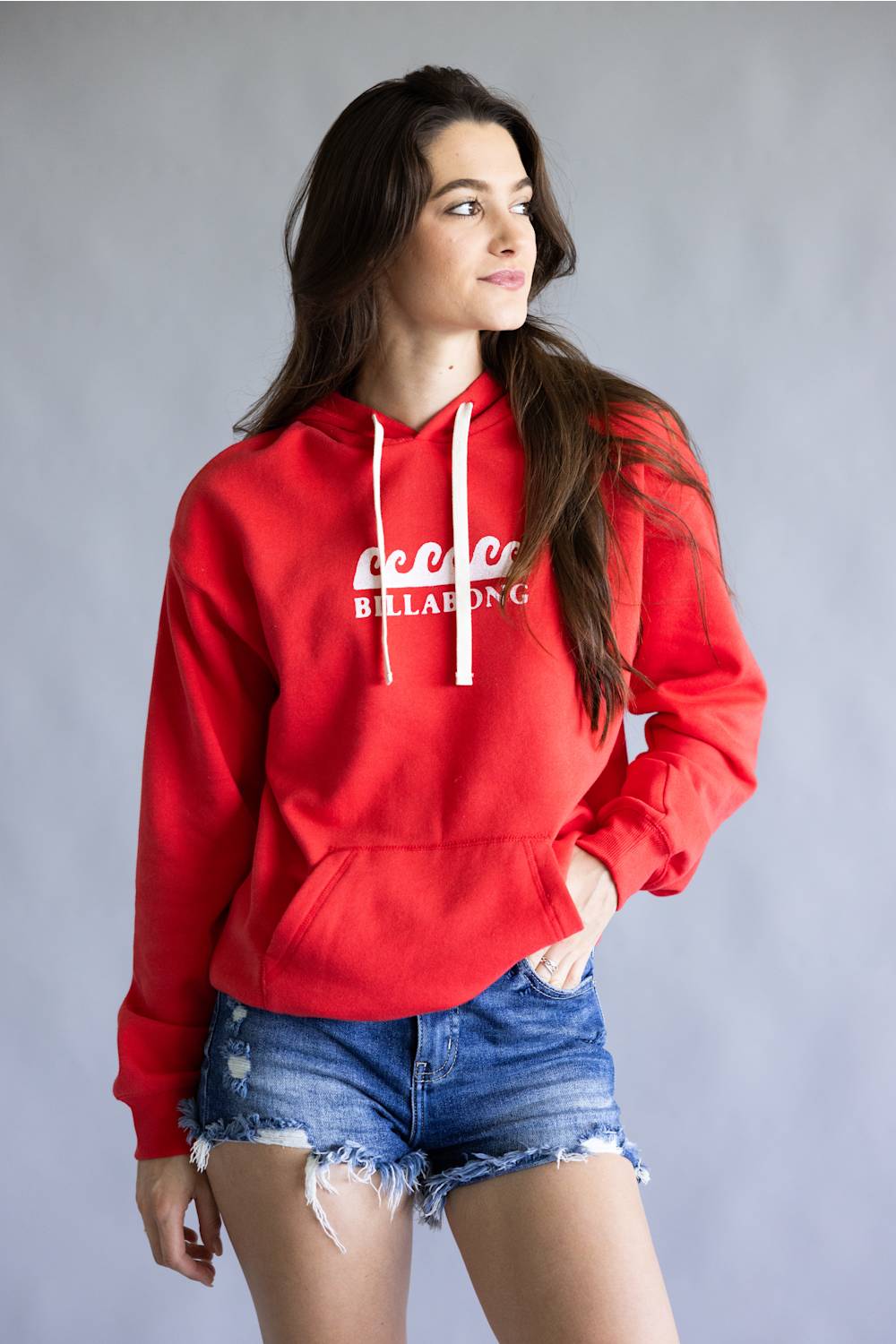 Billabong Surfing in Town Hoodie for Women in Fiesta Red