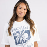 Billabong This Sun Time Oversized Graphic T-Shirt for Women in Salt Crystal
