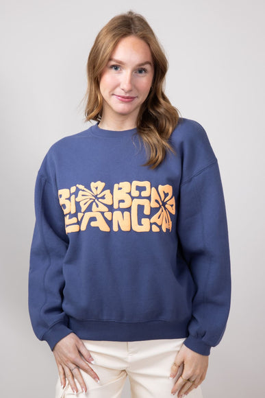 Billabong Tiki Vibe Kendall Crewneck for Women in Blue Surf