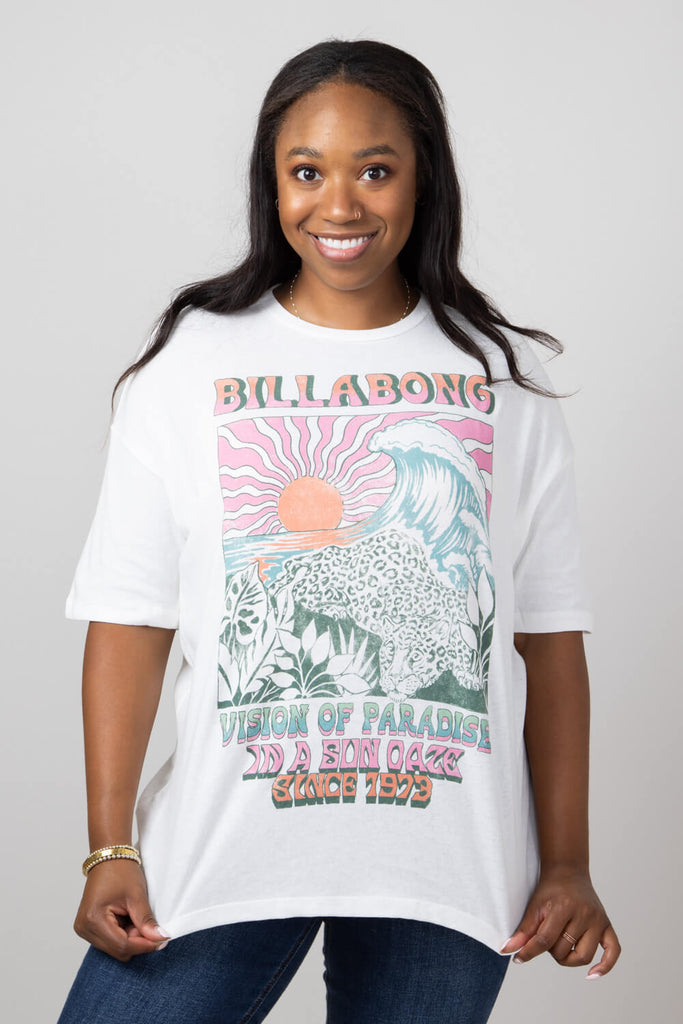 新しいブランド of Vision Billabong Paradise for T-Shirt Graphic Oversized トップス