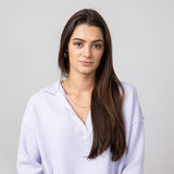 Blu Pepper Ribbed Knit Johnny Collar Polo Shirt for Women in Lavender