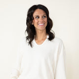 Blu Pepper Ribbed Knit Shirt for Women in Cream