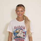 Freedom Tour Eagle Graphic T-Shirt for Women in Ivory