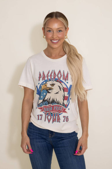 Freedom Tour Eagle Graphic T-Shirt for Women in Ivory