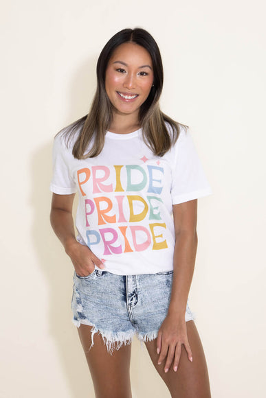 Pride Repeat Graphic T-Shirt for Women in White