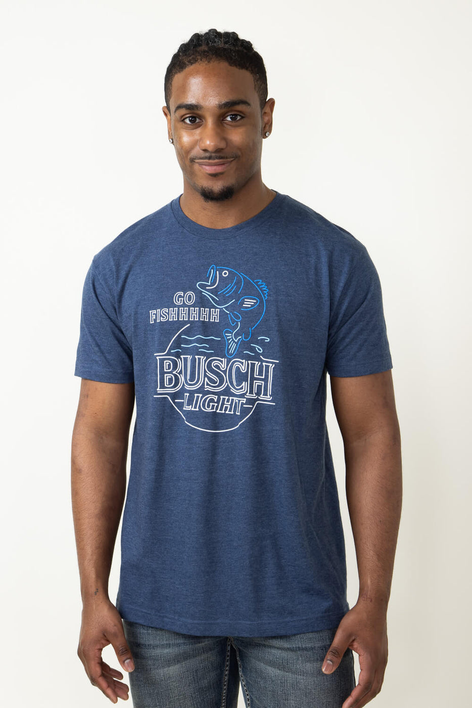 Brew City Apparel Busch Light Bass Neon T-Shirt for Men in Navy at Glik's , XL