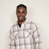 Brooklyn Cloth Heavy Flannel Shacket for Men in Cream