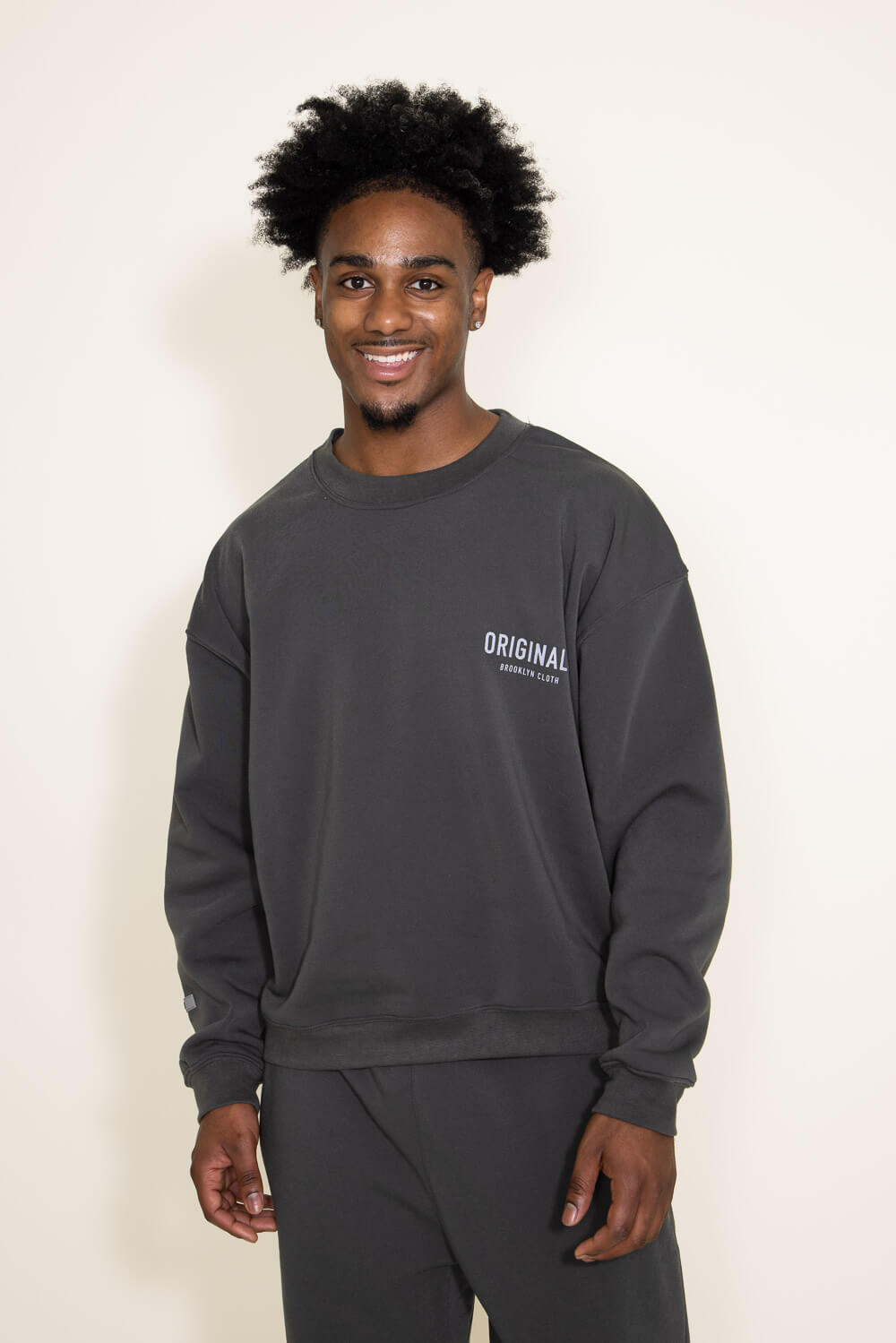 Brooklyn Cloth Originals Fleece Sweatshirt for Men in Dusty Black