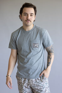 Burlebo Mallard Duck Stamp T-Shirt for Men in Heather Black