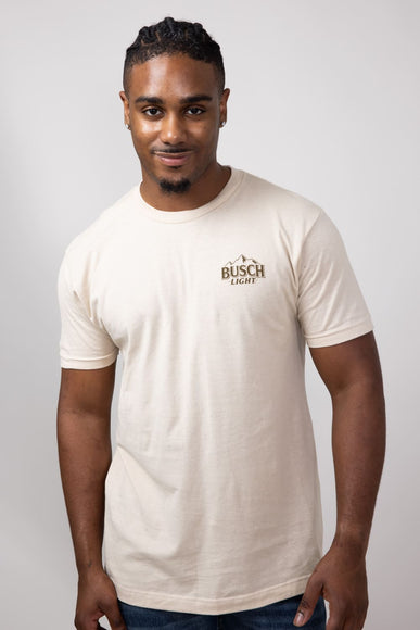 Busch Camo Deer Wildlife Scene T-Shirt for Men in Sand