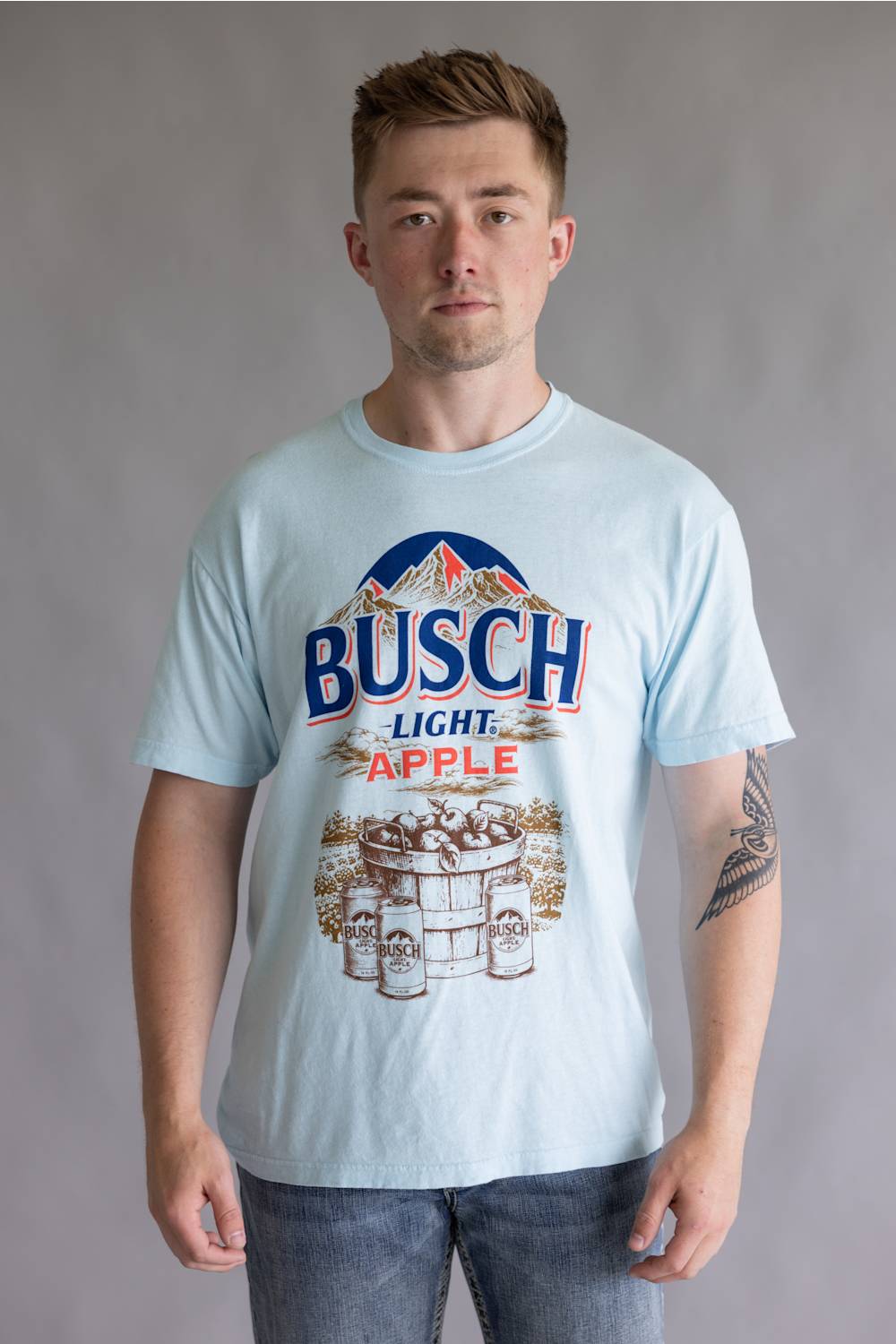 Busch Light Apple Orchard T-Shirt for Men in Chambray