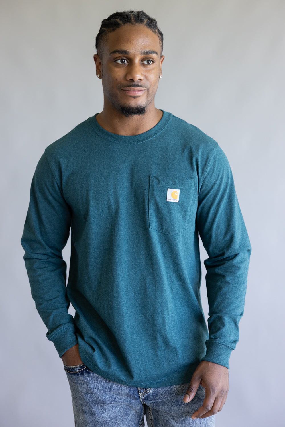 Carhartt Heavyweight Pocket C Graphic T-Shirt for Men in Greenstone