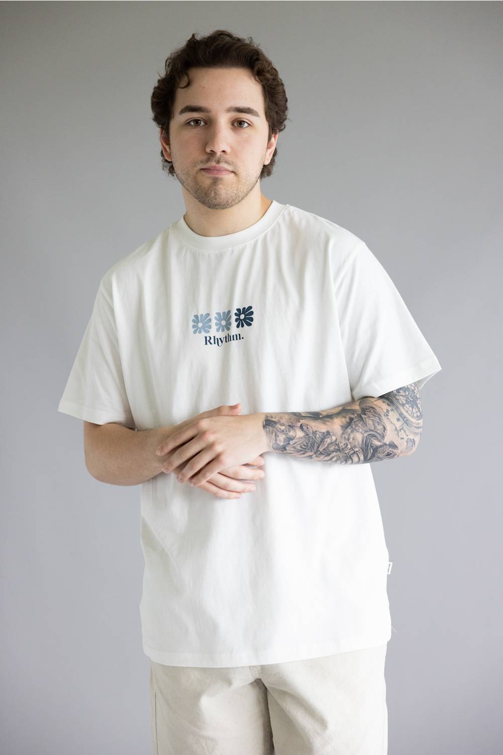 Rhythm High Beaming Vintage T-Shirt for Men in Off White