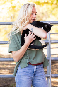 Textured V-Neck Seam Detail Top for Women in Olive