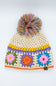 C.C. Crochet Pom Beanie for Women in Multi 