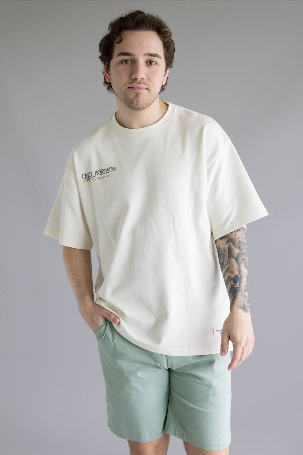 Denim & Flower Tropics T-Shirt for Men in Cream