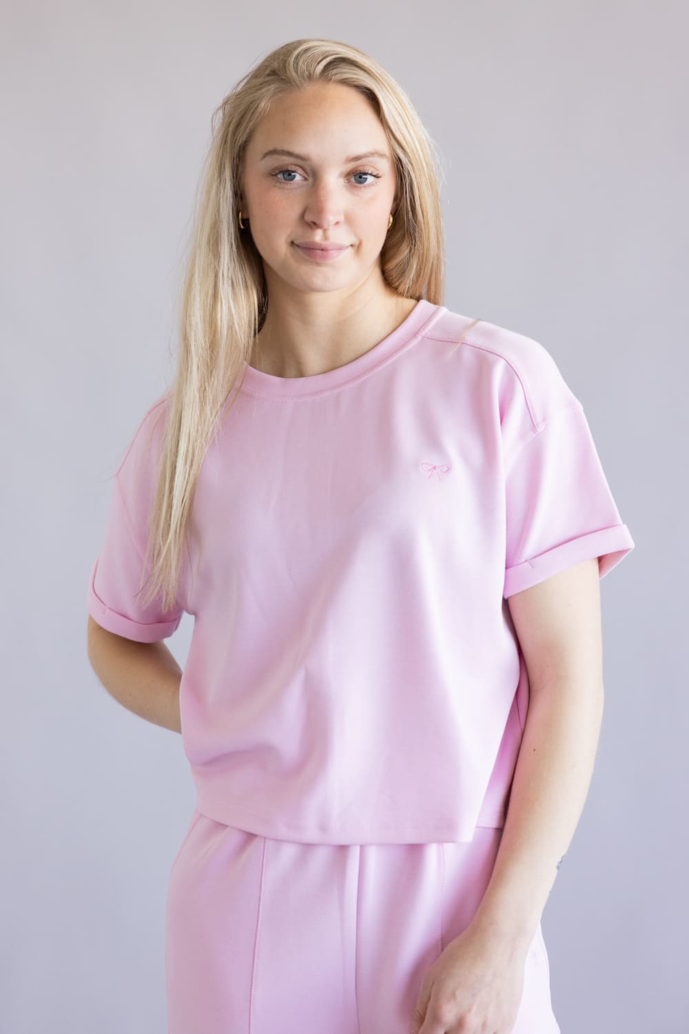 Simply Southern Cropped Lounge Top for Women in Blush