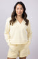 C&C  California Samantha Collared Sunwashed French Terry Pullover for Women in Yellow