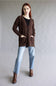 Cable Knit Button Front Cardigan for Women in Cocoa
