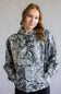 Camo Print Heavyweight Vintage Hoodie for Women in Grey