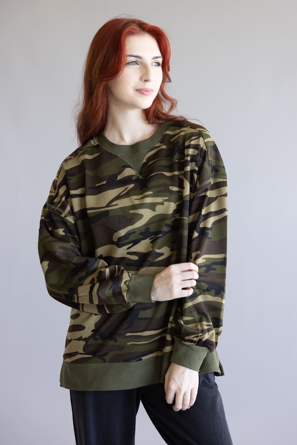 Camo Pullover for Women in Green