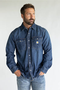 Carhartt Denim Relaxed Long Sleeve Shirt for Men in Wyatt