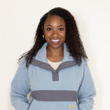 Carhartt Fleece ¼ Snap Front Pullover for Women in Blue