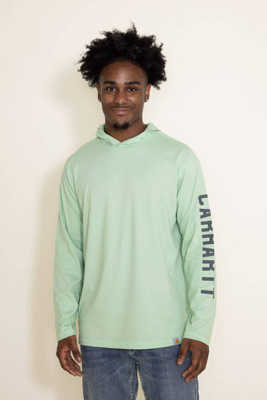 Carhartt Force Midweight Logo Graphic Hooded T-Shirt for Men in Green