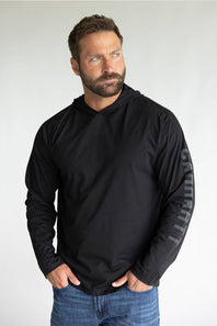 Carhartt Force Relaxed Hooded Long Sleeve T-Shirt for Men in Black