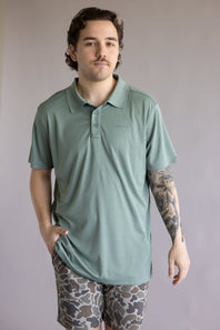 Carhartt Force Sun Defender Polo for Men in Green Slate Heather