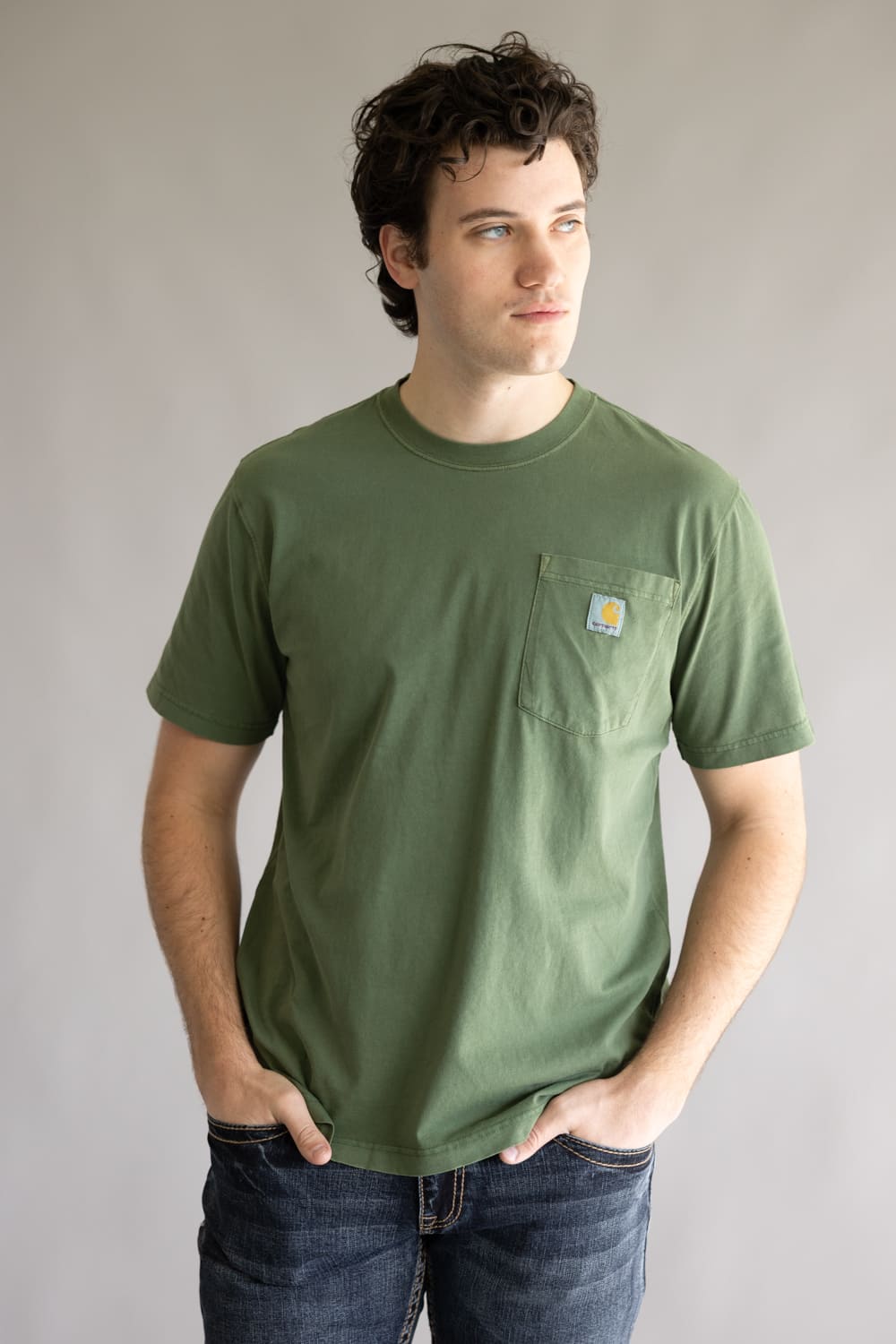 Carhartt Garment Dye Pocket T-Shirt for Men in Oakleaf