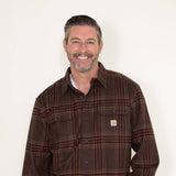 Carhartt Heavyweight Plaid Flannel for Men in Chestnut Brown