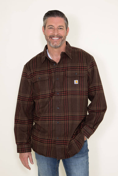Carhartt Heavyweight Plaid Flannel for Men in Chestnut Brown