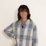 Carhartt Heavyweight Twill Shirt Jacket for Women in White/Blue