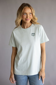 Carhartt Irvine Relaxed Heritage Heart T-Shirt for Women in Smoked Teal