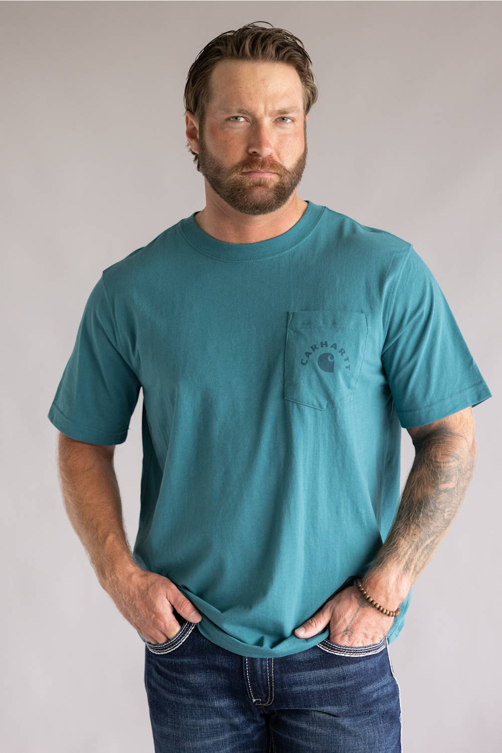 Carhartt Irvine Relaxed Work T-Shirt for Men in Teal | 107317-G03