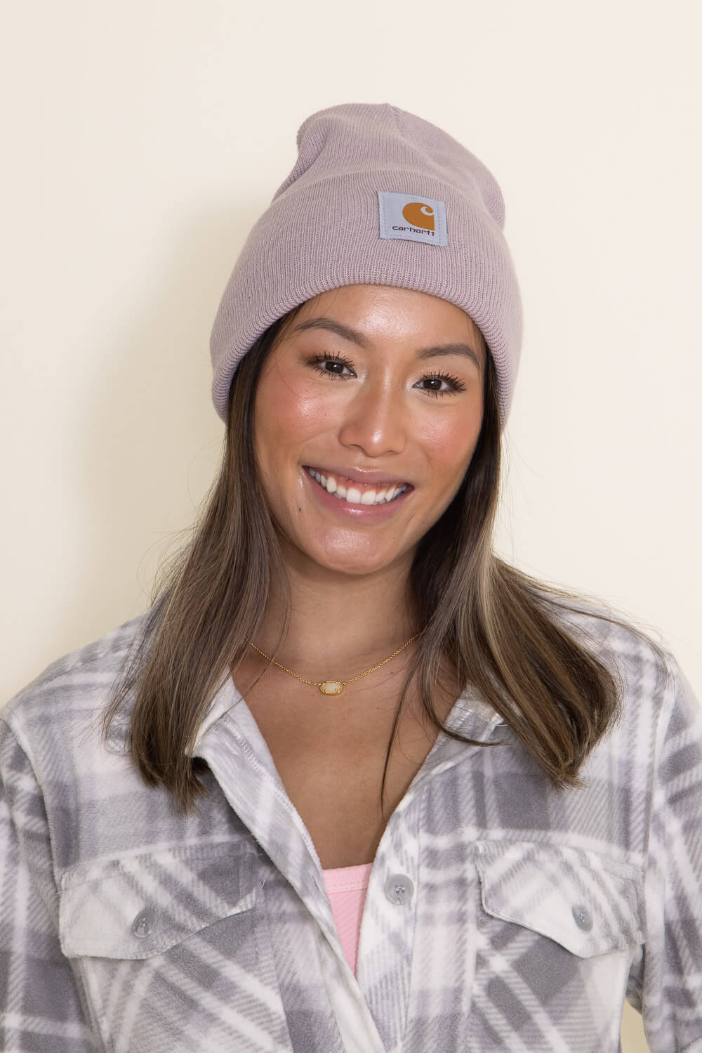 Carhartt Knit Cuffed Beanie for Women in Faded Pink