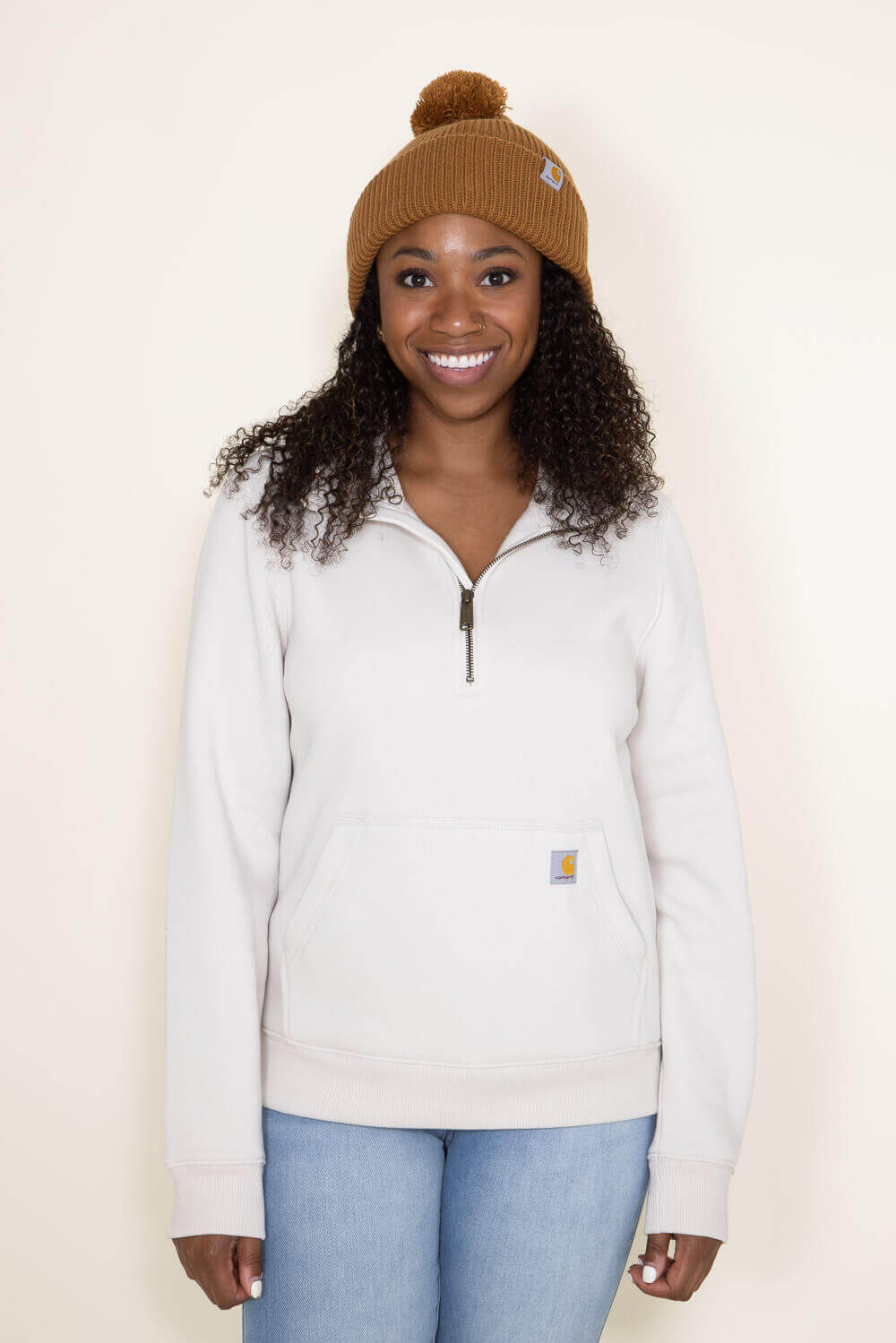 Carhartt Knit Pom-Pom Beanie for Women in Brown